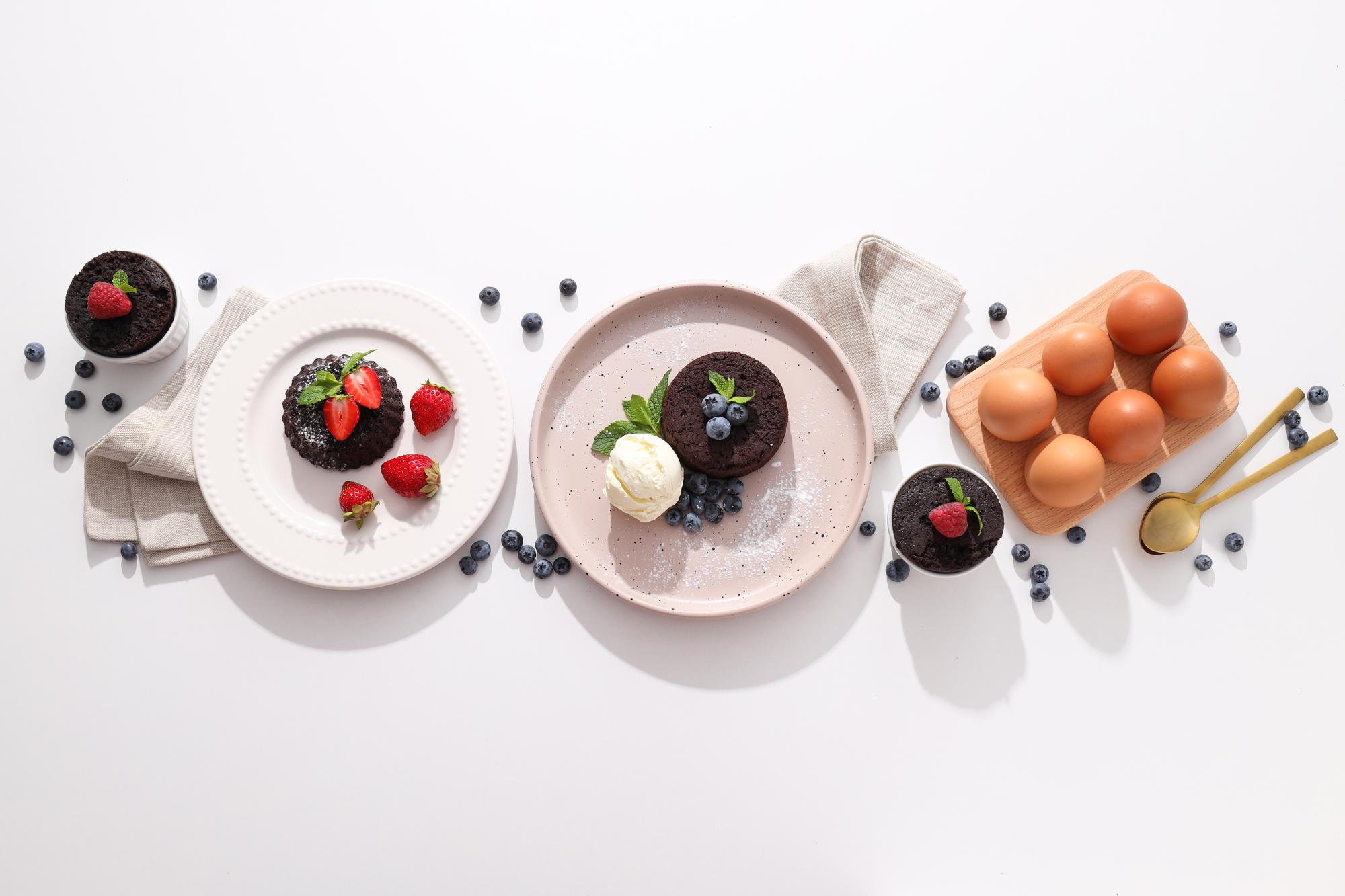 Assorted plated dishes on a table